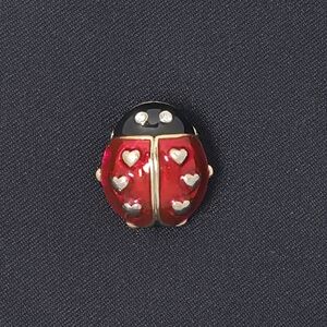 Avon 2005 Love Bug Ladybug Pin Brooch Heart Enamel Rhinestone NR